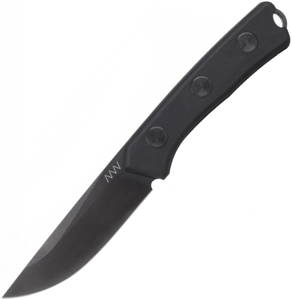 ANV Knives P200 - N690, DLC SATIN , PLAIN EDGE, LEATHER SHEATH ANVP200-015