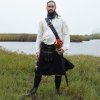 Karnevalový kostým Outfit4Events Kilt Skotská sukně 8 Yard Kilt černá