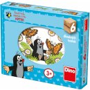 Dřevěná hračka Dino Kostky kubus Krtek 6 ks v krabičce 18 x 13 x 4 cm