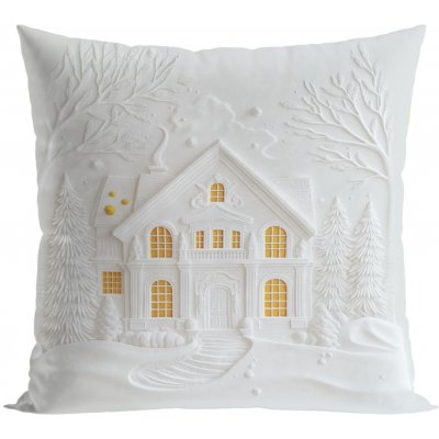 Mybesthome Vánoční polštář CHRISTMAS HOUSE 3D 40x40 – Zboží Dáma