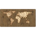 Li-Go "Mapa světa" světelný obraz s baterií a pohybovým čidlem 120x60 cm provedení povrchu: dub – Hledejceny.cz