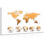 Obraz globusy s mapou světa - 120x80 cm