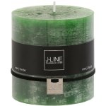 Zelená svíčka ve tvaru válce M - 10*10*10 cm - 75 hod. - J-Line by Jolipa – Hledejceny.cz