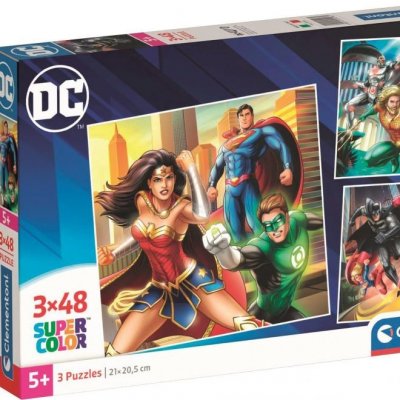 Clementoni čtverec DC COMICS Justice League 3x48 dílků – Hledejceny.cz