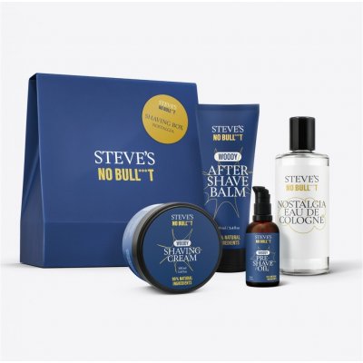 Steve's No Bull***t balzám po holení 100 ml + Sandalwood krém na holení 100 ml + olej před holením 50 ml + Nostalgia kolínská voda 100 ml – Zboží Mobilmania