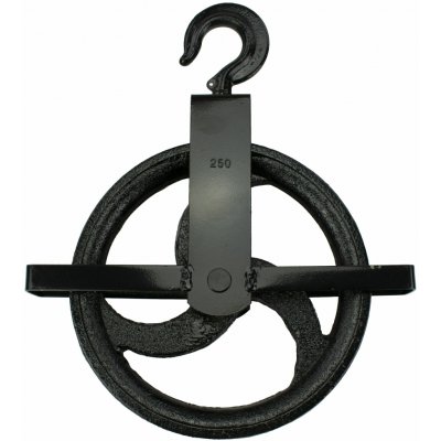 MTR Kladka stavební litinová, 250mm, s hákem a vodicí lištou – Zboží Mobilmania