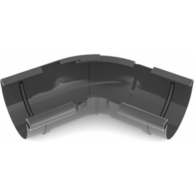 Bryza Nastavitelný vnitřní roh žlabu 120° – 145° Ø 125 mm plast RAL 7021 antracit – Zbozi.Blesk.cz