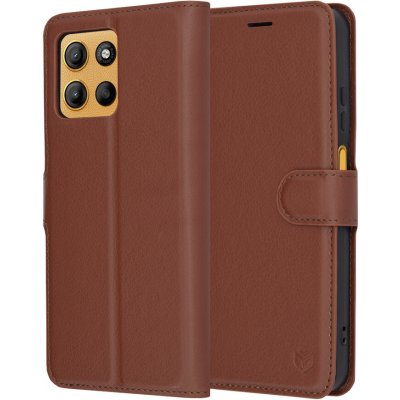 Techsuit Kožené pouzdro Motorola Moto G15 hnědé – Zboží Živě
