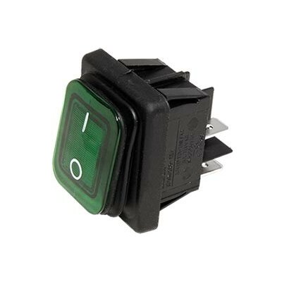 BACHMANN Vypínač kolébkový 2-pólový, 250V/16A, IP65, zelený (924.176) - 19.07.0989 – Zboží Živě