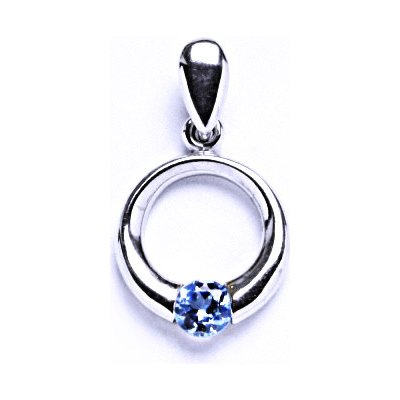 Čištín Stříbrné přívěsky se zirkony VP 46 Akvamarin – Zboží Dáma