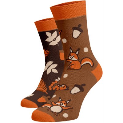 Veselé ponožky Veverky Hnědá Bavlna – Zboží Mobilmania