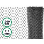Pletivo poplastované výška 200 cm s ND (2,5 mm; 50x50 mm; PVC; antracit) – Hledejceny.cz