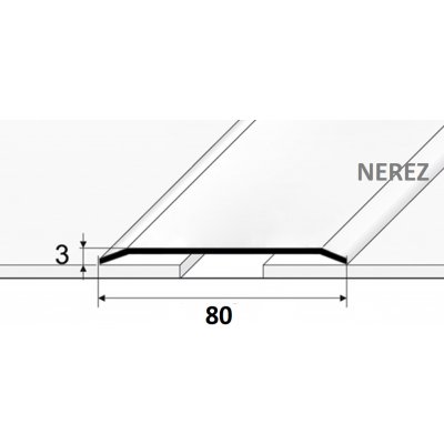 Küberit Přechodový profil F8 80mm 1,5mm 1 m – Zbozi.Blesk.cz