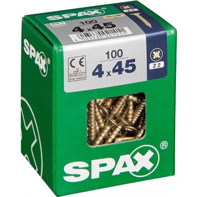 Spax Yellox Univerzální vrut, ø 4 × 45 mm, PZ2, zápustná hlava, 100 ks 4081020400457 – Hledejceny.cz