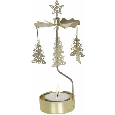 pluto produkter Rotující svícen Christmas Tree zlatá barva kov – Hledejceny.cz