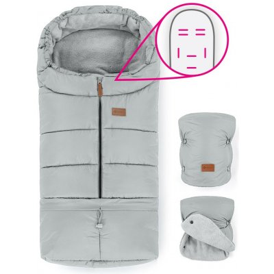 Petite&Mars Set zimní Jibot + rukavice na kočárek Jasie Quiet Grey – Zboží Dáma