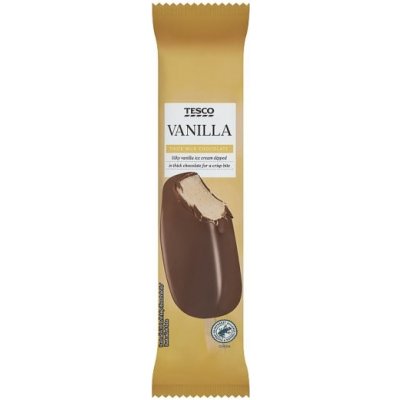 Tesco Mražený krém s rostlinným tukem vanilkový v mléčné čokoládě 120 ml – Hledejceny.cz