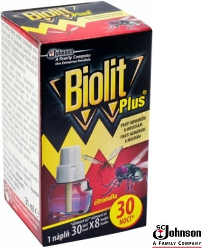 Biolit Plus elektrický odpařovač s vůní citronelly proti komárům a mouchám  náhradní náplň 30 nocí 31 ml od 99 Kč - Heureka.cz