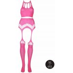 Ouch! Glow in the Dark Two Piece with Crop Top and Stockings Neon Pink – Zboží Dáma