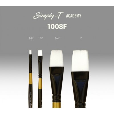 Štětec Simply-T Academy 1008F - plochý, krátká rukojeť Velikost štětce: 1/4 – Hledejceny.cz