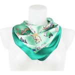 Biju dámský hedvábný šátek RR3050-05 letuška s potiskem psů zelené 7200621-7 – Sleviste.cz