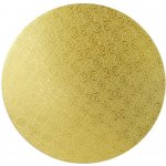 Cake Star Podložka pod dort PEVNÁ zlatá vzor Jinju kruh 25 cm 10 – Zboží Dáma