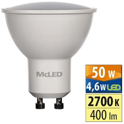 McLED LED GU10, 4,6W, 2700K, 400lm – Zboží Mobilmania
