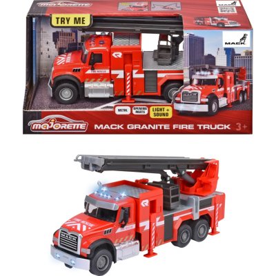 Majorette Autíčko hasičské Mack Granite Fire Truck kovové se zvukem a světlem 22 cm – Zboží Dáma