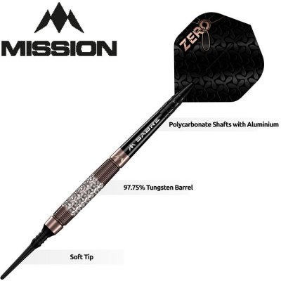 Sada soft šipek Mission Zero Bronze PVD 18g, 97,5% wolfram – Sleviste.cz