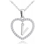 Minet Stříbrný písmeno v srdíčku V se zirkony JMAS900VSN45 – Zbozi.Blesk.cz