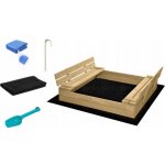 Sand Tropic Dřevěné pískoviště s lavičkami a příslušenstvím 120x120cm 147134 – Sleviste.cz