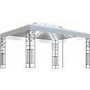 vidaXL Pavilon s dvojitou střechou a pohádkovými světly LED 3x4 m bílý
