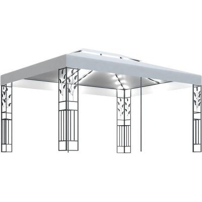 vidaXL Pavilon s dvojitou střechou a pohádkovými světly LED 3x4 m bílý – Hledejceny.cz