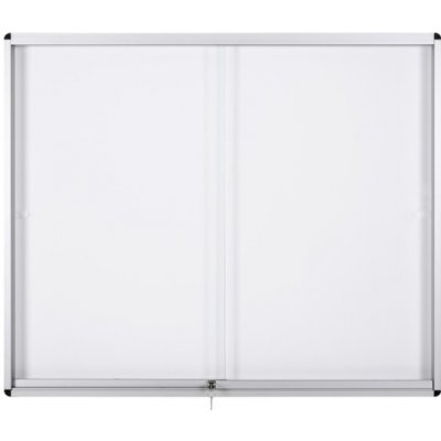 Bi-Office Vnitřní vitrína s posuvnými dveřmi, bílá magnetická, 967 x 706 mm