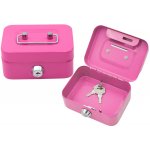 mamido Uzamykatelná růžová kovová pokladnička se dvěma klíčky – Zboží Dáma