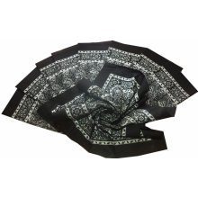 Etex Bavlněný šátek velký černý květovaný