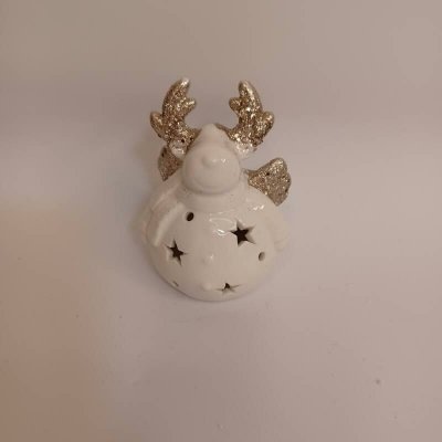 DECOLED LED dekorace keramický sob, 7,3 × 6,5 × 9,3 cm, teple bílá, 2× LR44 – Hledejceny.cz