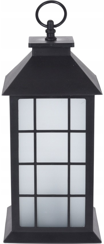 lucerna LED 14*14*29cm sklo kov černá 385981