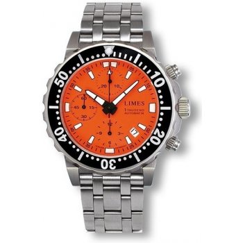 Limes Endurance 1Tausend Chronograph Orange kožený řemen