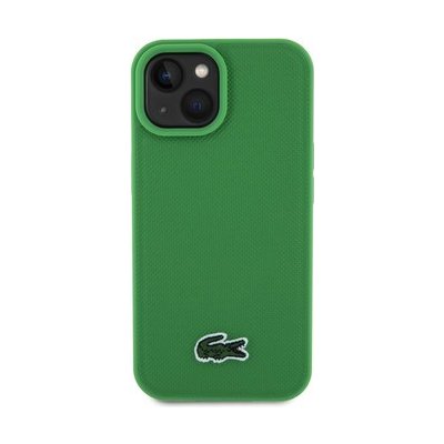 Pouzdro Lacoste Iconic Petit Pique Woven Logo Magsafe iPhone 15 zelené