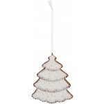 Clayre & Eef Závěsná dekorace zasněžený perníkový stromeček Frosted Ginger - 9*1*10 cm – Hledejceny.cz