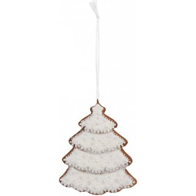Clayre & Eef Závěsná dekorace zasněžený perníkový stromeček Frosted Ginger - 9*1*10 cm – Hledejceny.cz