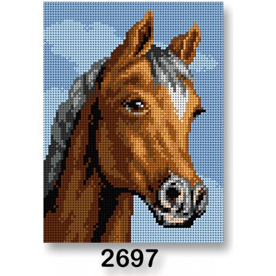 VTC Vyšívací předloha 70246 2697 kůň 3 hnědo-modrá 18x24cm – HobbyKompas.cz