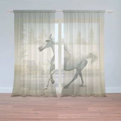 Sablio Záclony Bílý kůň 2: 2ks 150x250cm – Hledejceny.cz
