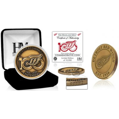 Highland Mint Sběratelská Pamětní mince Detroit Red Wings NHL 100th Anniversary Antique Bronze Coin – Zboží Mobilmania