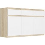Framire Třídveřová komoda se zásuvkami a skříňkami Sonoma Mix 120 x 40 x 98 cm Modern S3 – Hledejceny.cz