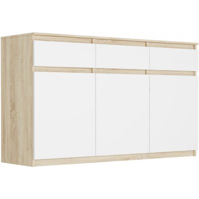 Framire Třídveřová komoda se zásuvkami a skříňkami Sonoma Mix 120 x 40 x 98 cm Modern S3 – Hledejceny.cz