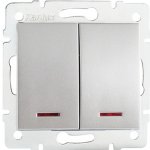 Kanlux LOGI Dvojité tlačítko s LED stříbrná 25189 – Hledejceny.cz