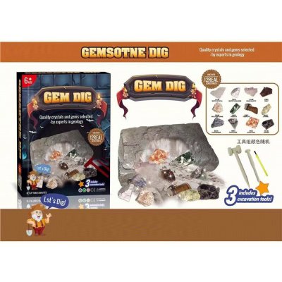 Mamido Archeologická sada na vykopávky 12 krystalů s nástroji – Zboží Mobilmania