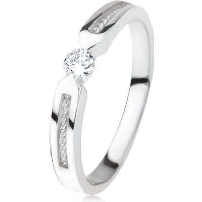 Šperky eshop Lesklý prsten ze stříbra 925 čirý zirkon